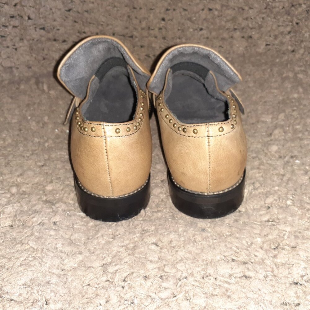 JOHN FLUEVOG-Vintage 2007-Picnic Chianti-Studded Monk Strap-Tan Leather-Sz 6-NM - Picture 5 of 7